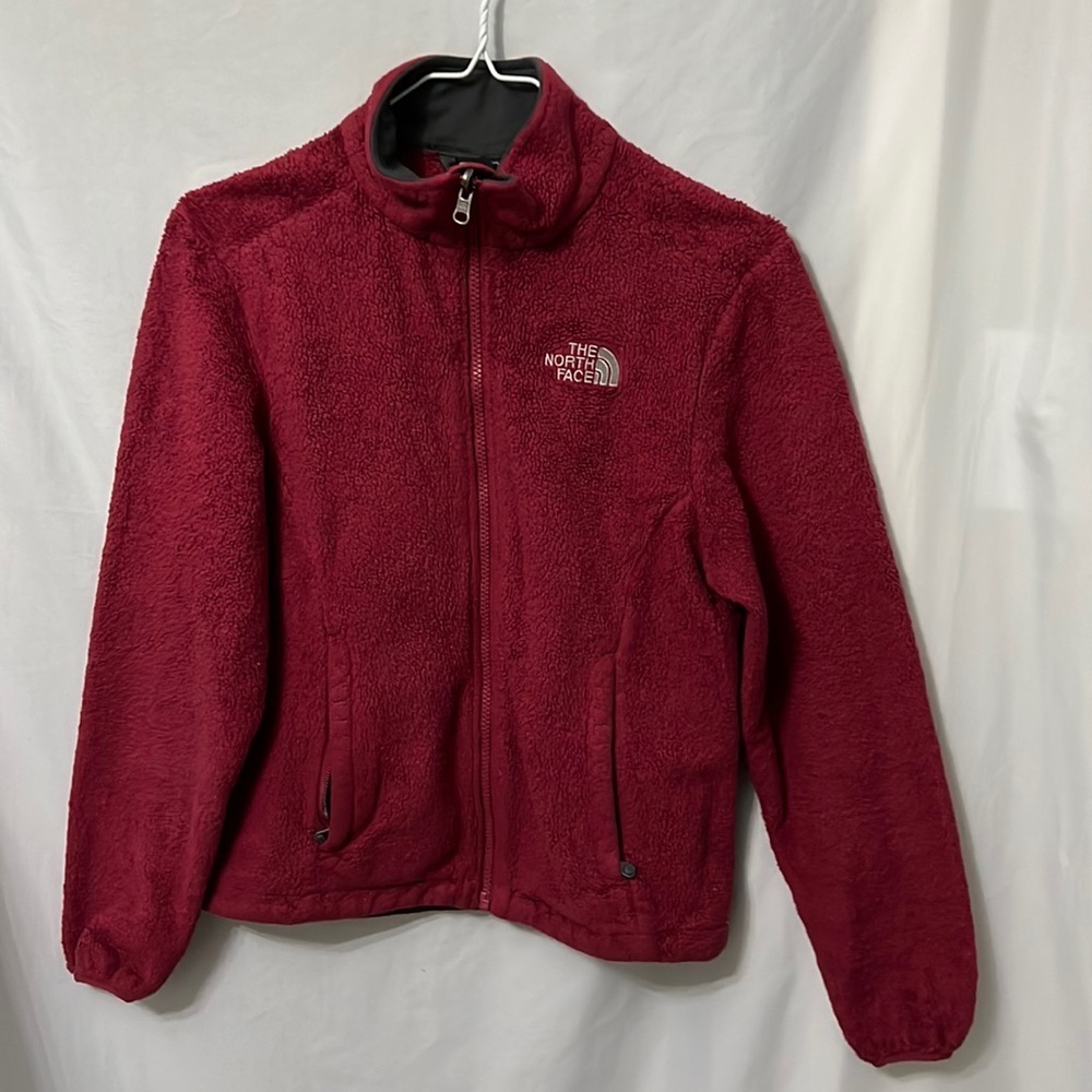 North Face Fleece Burgandy Red Jacket Size XS